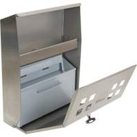Cendrier, Montage mural, Acier inoxydable, Capacit&eacute; 1.6 Litres, Hauteur 13-4/5" St. Lawrence Industrial & Safety Supply