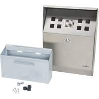 Cendrier, Montage mural, Acier inoxydable, Capacit&eacute; 1.6 Litres, Hauteur 13-4/5" St. Lawrence Industrial & Safety Supply