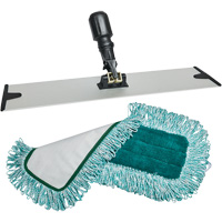 Dust Mop Pad & Frame, Hook and Loop Style, Polyester, 18" L x 5-3/4" W St. Lawrence Industrial & Safety Supply