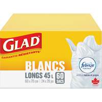 Tall 45L Febreze Garbage Bags, Regular, 24" W x 28" L, White St. Lawrence Industrial & Safety Supply