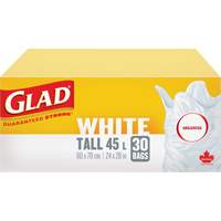 Sacs &agrave; ordures hauts 45 L sans parfum, R&eacute;gulier, 24" la x 28" lo, Blanc St. Lawrence Industrial & Safety Supply