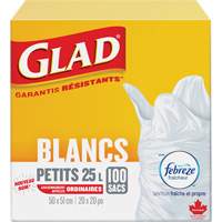 Petits sacs &agrave; ordures 25 L avec Febreze, R&eacute;gulier, 20" la x 20" lo, Blanc St. Lawrence Industrial & Safety Supply