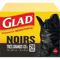 Sacs &agrave; ordures 135 L, R&eacute;gulier, 31" la x 42" lo, Noir St. Lawrence Industrial & Safety Supply