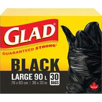 Sacs &agrave; ordures 90 L, R&eacute;gulier, 30" la x 33" lo, Noir St. Lawrence Industrial & Safety Supply