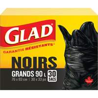Sacs &agrave; ordures 90 L, R&eacute;gulier, 30" la x 33" lo, Noir St. Lawrence Industrial & Safety Supply