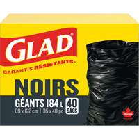 Sacs &agrave; ordures 184 L, R&eacute;gulier, 35" la x 48" lo, Noir St. Lawrence Industrial & Safety Supply