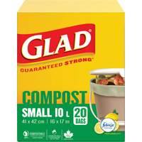 Petits sacs de compostage, R&eacute;gulier, 17" lo x 16" la, Brun, Capacit&eacute; de 10 L (3 gal.) St. Lawrence Industrial & Safety Supply