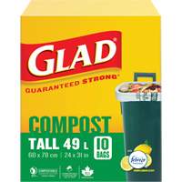 Sacs de compostage hauts, R&eacute;gulier, 31" lo x 24" la, Brun, Capacit&eacute; de 49 L (13 gal.) St. Lawrence Industrial & Safety Supply