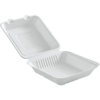 Contenants &agrave; charni&egrave;re pour nourriture compostable, Bagasse, Carr&eacute;e St. Lawrence Industrial & Safety Supply