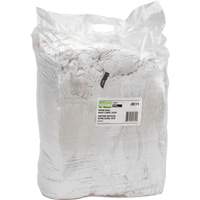 Chiffons fabriqu&eacute;s &agrave; partir de mat&eacute;riaux recycl&eacute;s, Coton, Blanc, 25 lb St. Lawrence Industrial & Safety Supply