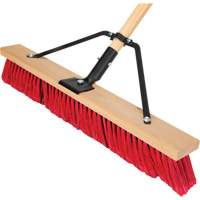 Push Broom with Braced Handle, 24", Medium, PVC Bristles St. Lawrence Industrial & Safety Supply