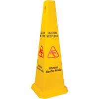C&ocirc;ne d'avertissement de plancher mouill&eacute;, Bilingue avec pictogramme St. Lawrence Industrial & Safety Supply