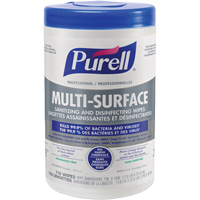 Lingettes d&eacute;sinfectantes et assainissantes professionnelles pour toute surface, 7" x 10", 110 lingettes St. Lawrence Industrial & Safety Supply