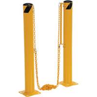 Syst&egrave;me de bornes de protection et chaînes pour quai, Acier, 42" h x 6-5/8" la, Jaune St. Lawrence Industrial & Safety Supply