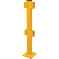 In-Line Post for Light-Duty Guard Rails, Steel, 42" H, Safety Yellow St. Lawrence Industrial & Safety Supply