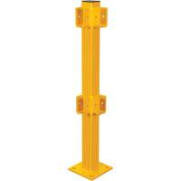 Corner Post for Light-Duty Guard Rails, Steel, 42" H, Safety Yellow St. Lawrence Industrial & Safety Supply