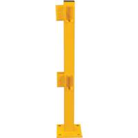 Corner Post for Light-Duty Guard Rails, Steel, 42" H, Safety Yellow St. Lawrence Industrial & Safety Supply