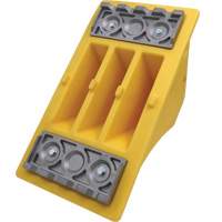 Cale-roue pour &eacute;quipement lourd de 75 tonnes avec crampons en aluminium, Ur&eacute;thane, Jaune St. Lawrence Industrial & Safety Supply