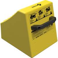 Checkers Safety Heavy-Duty Ultra Class Mining Wheel Chock without Bracket, HDPE, Yellow, 14-1/2" W x 17-1/2" D x 16" H St. Lawrence Industrial & Safety Supply