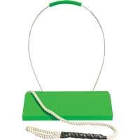 Checkers Safety SafeRay  Aircraft Wheel Chock with Loop Rope Ergonomic Handle, Urethane, Fluorescent Green, 24" W x 8" D x 6" H St. Lawrence Industrial & Safety Supply