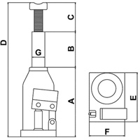 Cric-bouteille, 20 tonnes, 11" Hauteur &eacute;lev&eacute;e St. Lawrence Industrial & Safety Supply