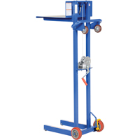 Platform Lift Stacker, Hand Winch Operated, 400 lbs. Capacity, 58" Max Lift St. Lawrence Industrial & Safety Supply