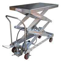 Pneumatic Hydraulic Scissor Lift Table, Stainless Steel, 47-1/4" L x 24" W, 1500 lbs. Cap. St. Lawrence Industrial & Safety Supply