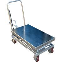 Pneumatic Hydraulic Scissor Lift Table, Stainless Steel, 35-1/2" L x 20" W, 800 lbs. Cap. St. Lawrence Industrial & Safety Supply
