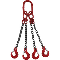 Chain Sling, Grade 80 Chain, Quadruple Legs, Oblong & Slip Hooks, 9/32" x 5' St. Lawrence Industrial & Safety Supply