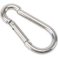 Mousqueton en acier inoxydable, 220 lb (0,11 tonne) Charge d'utilisation max., 3/16" Taille, 5/16" Oeil St. Lawrence Industrial & Safety Supply