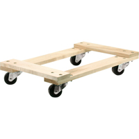Wood Dollies - Medium-Duty, Polyolefin Wheels, 900 lbs. Capacity, 18" W x 24" D x 7" H St. Lawrence Industrial & Safety Supply