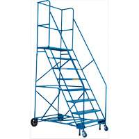 CSA-Certified Rolling Step Ladder with Locking Step, 8 Steps, 30" Step Width, 72" Platform Height, Steel St. Lawrence Industrial & Safety Supply