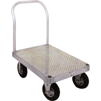 Aluminum Platform Truck, 24" W x 36" L, 2000 lbs. Cap., Rubber Wheels St. Lawrence Industrial & Safety Supply