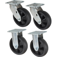 Caster Set, Rigid/Swivel, 6" (152.4 mm), Nylon, 2400 lbs. (1089 kg.) St. Lawrence Industrial & Safety Supply