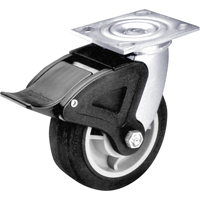 Roulette &agrave; freinage complet, Pivotant avec frein, 6" (152,4 mm), Caoutchouc, 450 lb (204 kg) St. Lawrence Industrial & Safety Supply