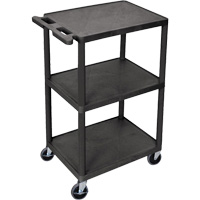 Utility Cart, 3 Tiers, 18" x 40" x 24", 400 lbs. Capacity St. Lawrence Industrial & Safety Supply
