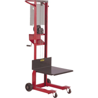 Empileur &agrave; plateforme, M&eacute;canisme Treuil manuel, Capacit&eacute; de 500 lb, Levage max de 54" St. Lawrence Industrial & Safety Supply