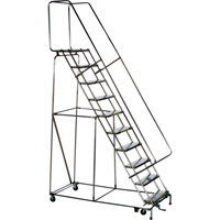 &eacute;chelles roulantes &agrave; marche verrouillable, 5 marches, Largeur de la marche 24", Hauteur de la plateforme 50", Acier inoxydable St. Lawrence Industrial & Safety Supply