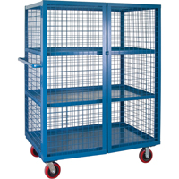 Wire Mesh Truck, 3 Tiers, 51" L x 32" W x 62.5" H, 2400 lbs. Cap. St. Lawrence Industrial & Safety Supply