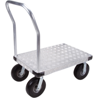 Aluminum Platform Truck, 24" W x 36" L, 1200 lbs. Cap., Flat Free Wheels St. Lawrence Industrial & Safety Supply