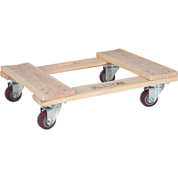 Hardwood Dolly, Polyurethane Wheels, 900 lbs. Capacity, 18" W x 24" D x 7" H St. Lawrence Industrial & Safety Supply
