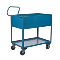Deep Lipped Service Cart, 2 Tiers, 24" W x 47" H x 36" D, 1200 lbs. Capacity St. Lawrence Industrial & Safety Supply