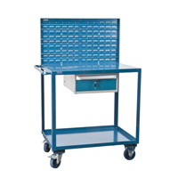 Mobile Service Cart, 2 Tiers, 24" W x 57" H x 40" D, 1200 lbs. Capacity St. Lawrence Industrial & Safety Supply