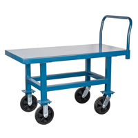 Chariots &agrave; plateforme sur&eacute;lev&eacute;e, 48" lo x 24" la x Capacit&eacute; 2000 lb, Roues en Nylon St. Lawrence Industrial & Safety Supply