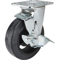 Roulette moul&eacute;, Pivotant avec frein, 6" (152,4 mm), Caoutchouc, 550 lb (249 kg) St. Lawrence Industrial & Safety Supply