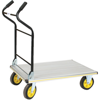 Chariot &agrave; plateforme avec poign&eacute;e ergonomique pliante, Aluminium, 660 lb, 35-1/2" lo x 24" la, Hauteur 41" St. Lawrence Industrial & Safety Supply