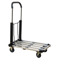 Chariot &agrave; plateforme avec poign&eacute;e pliante, Aluminium, 300 lb, 28" lo x 16" la, Hauteur 37,75" St. Lawrence Industrial & Safety Supply