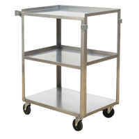 Chariots &agrave; tablette, 3 Tiers, 15-1/2" la x 32-1/8" h x 24" p, Capacit&eacute; 300 lb St. Lawrence Industrial & Safety Supply