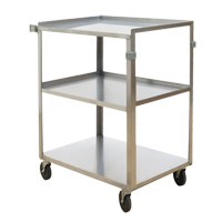 Chariots &agrave; tablette, 3 Tiers, 18" la x 32" h x 27-3/8" p, Capacit&eacute; 500 lb St. Lawrence Industrial & Safety Supply
