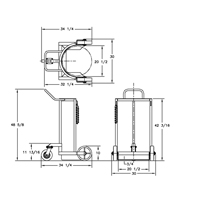 Grand chariot LCC pour bouteille de gaz liquide, Roues Polyur&eacute;thane, Base de 20" la x 20" p, 1000 lb St. Lawrence Industrial & Safety Supply